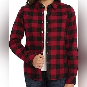 Orvis Women’s Buffalo Plaid Fleece Lined Button Down Shacket EUC
